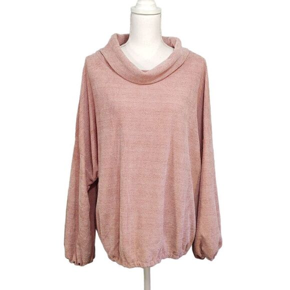 Forever 21 Dusty Rose Cowl Neck Long Sleeve 3X - Picture 1 of 5